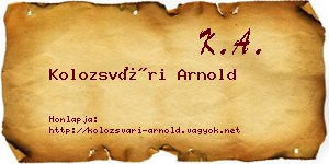 Kolozsvári Arnold névjegykártya